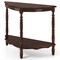 Light Espresso Half-Moon Console Table with 2-Tier Storage for Entryway and Hallway Decor
